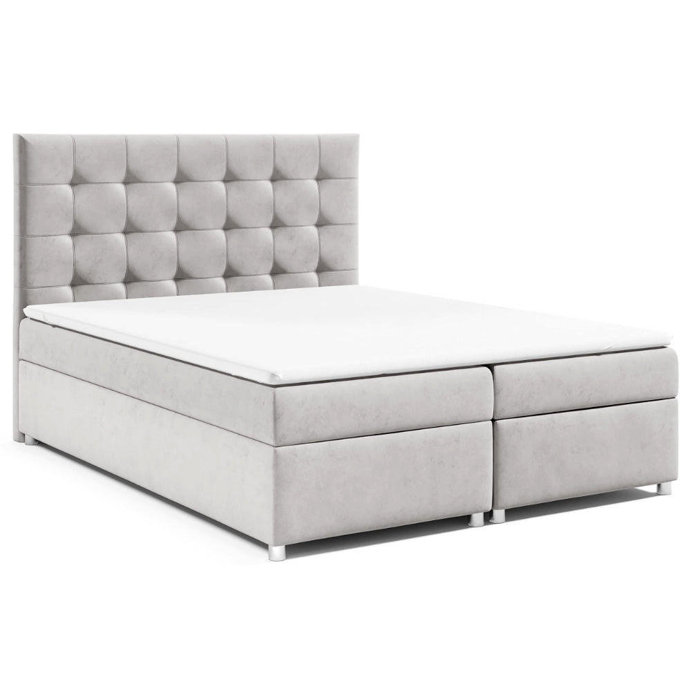 BOXBETT mit Bettkasten Trinity K-12 Bonellfederkern - Silberfarben, Holz/Holzwerkstoff (200/200cm) - Best For Home