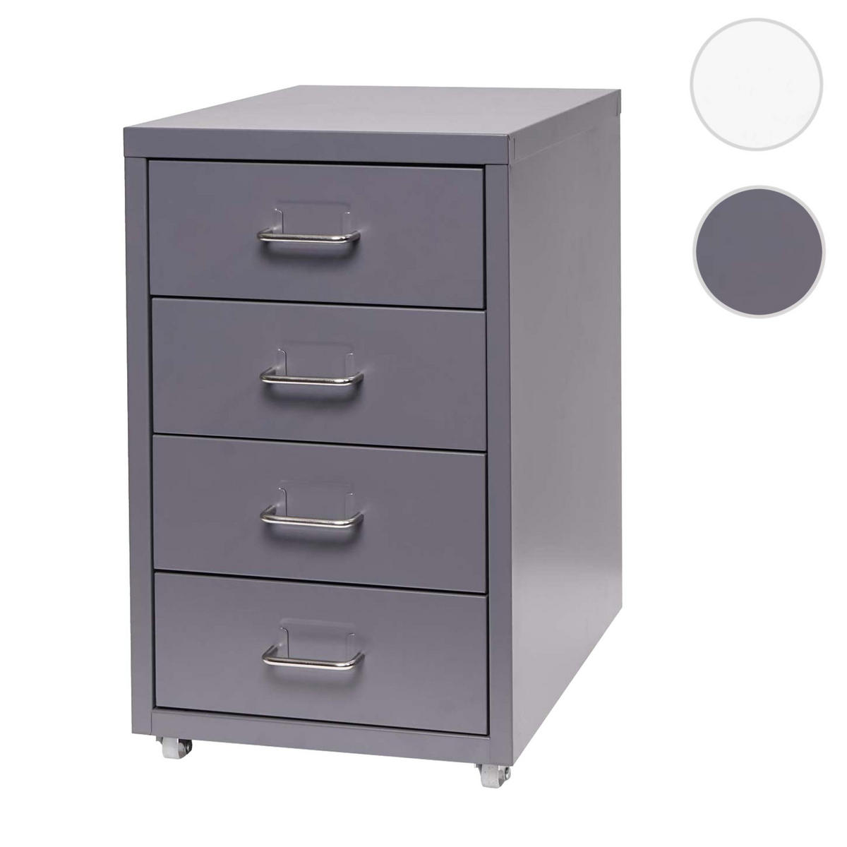 ROLLCONTAINER Housten 48x28x41cm 4 Schubladen Dunkelgrau - Dunkelgrau, Metall (28/48/41cm) - PROREGAL