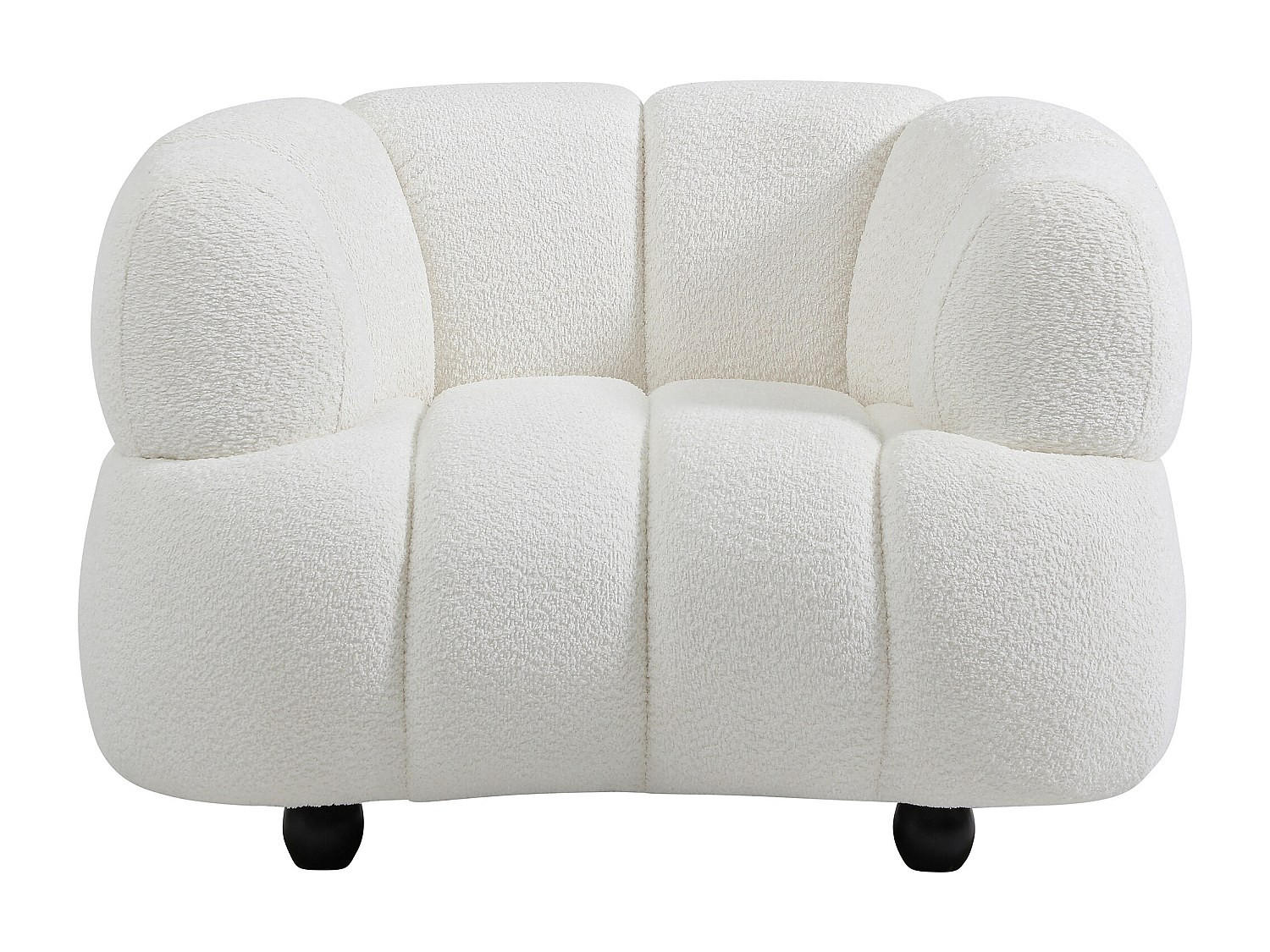 SESSEL mit gerader Rückenlehne - 1 Person - stoff - gebrochenes weiß Coliani - Weiß, Holz/Textil (108/73/87cm) - Vente-Unique
