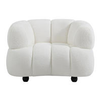 SESSEL mit gerader Rückenlehne - 1 Person - stoff - gebrochenes weiß Coliani - Weiß, Holz/Textil (108/73/87cm) - Vente-Unique