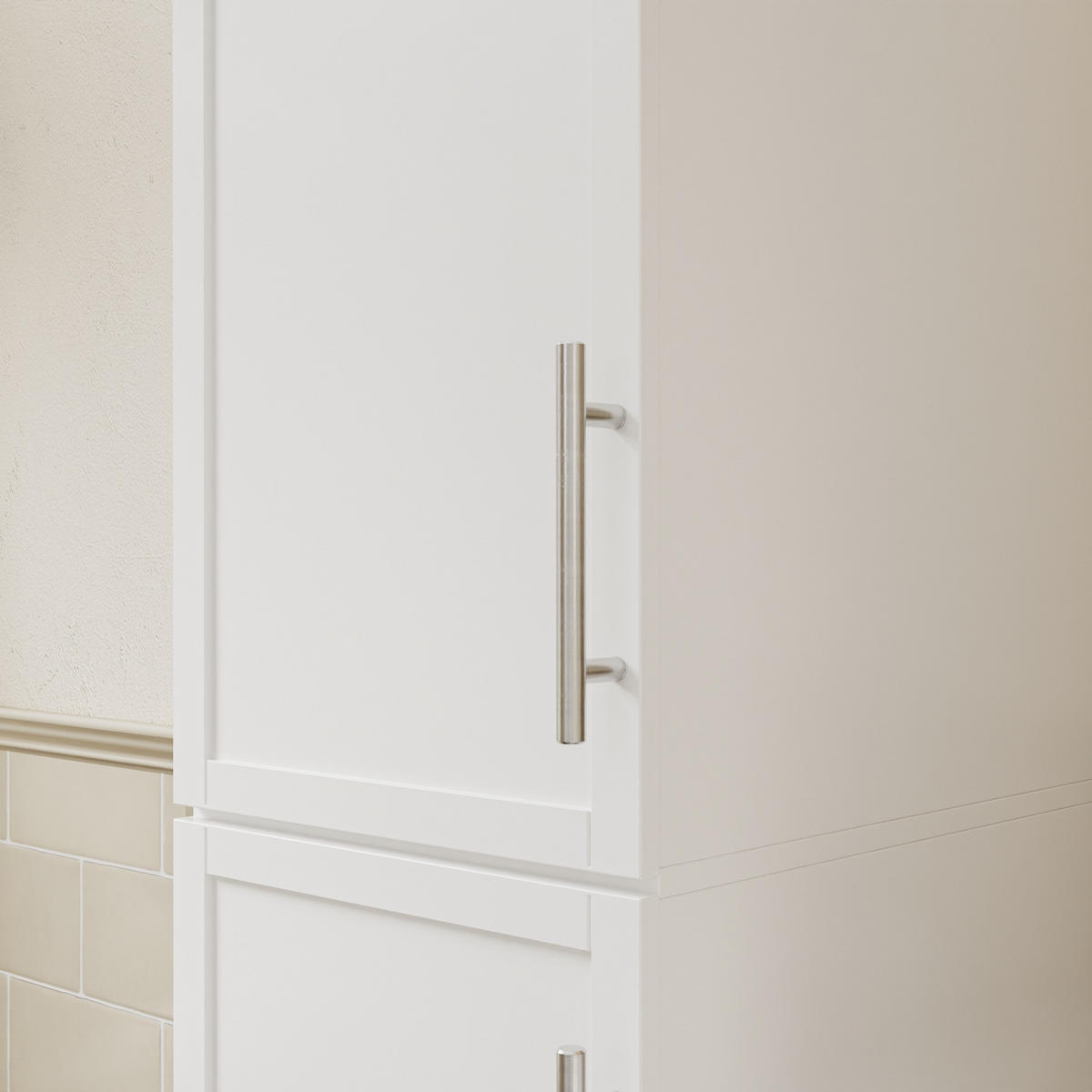 HOCHSCHRANK mit 6 Schubladen und 2 Türen BZR243-W - Weiß, Holzwerkstoff (40/180/30cm) - SoBuy