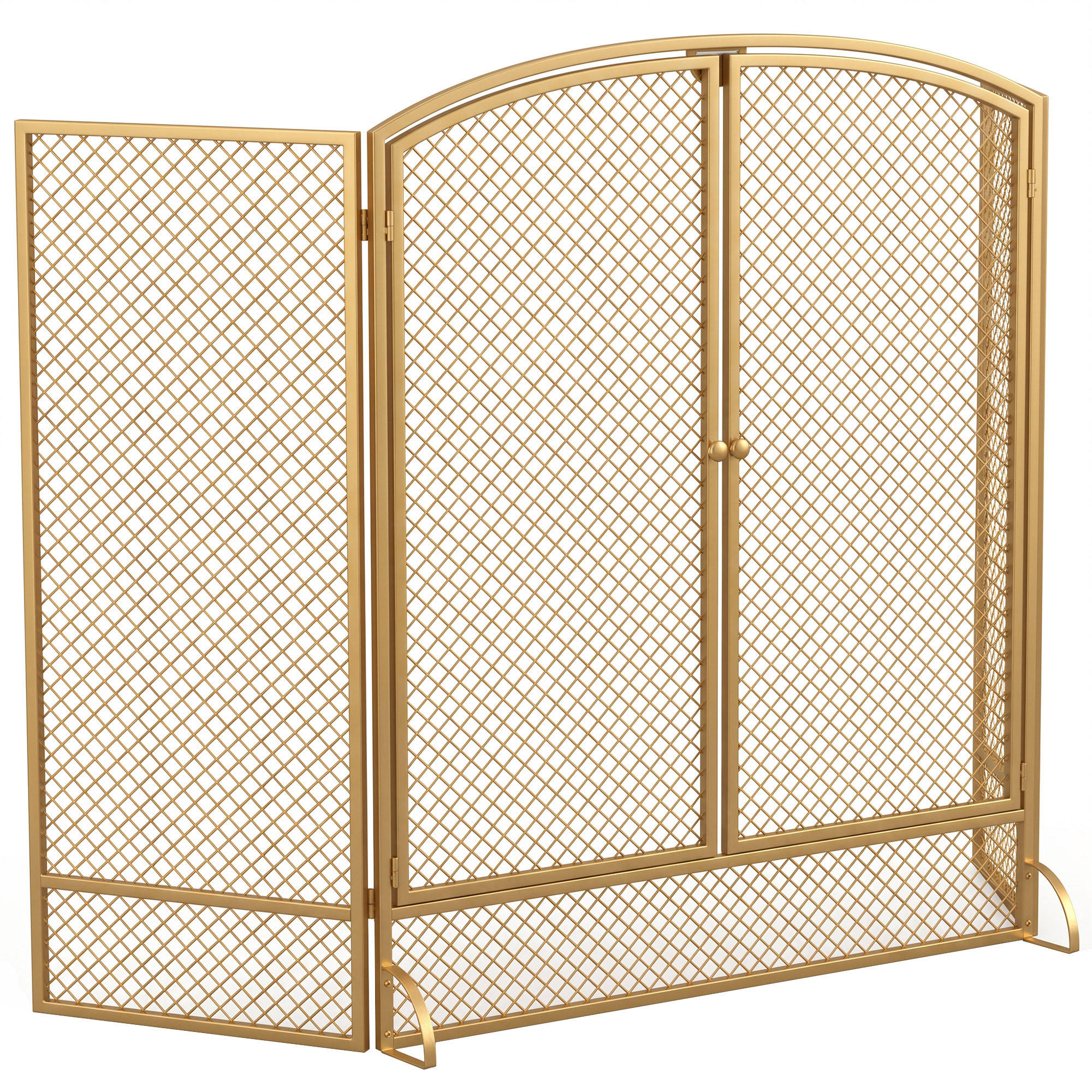 KAMINSCHUTZGITTER Metall Goldfarben - Goldfarben, Metall (10/75/122cm) - HOMCOM
