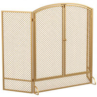 KAMINSCHUTZGITTER Metall Goldfarben - Goldfarben, Metall (10/75/122cm) - HOMCOM