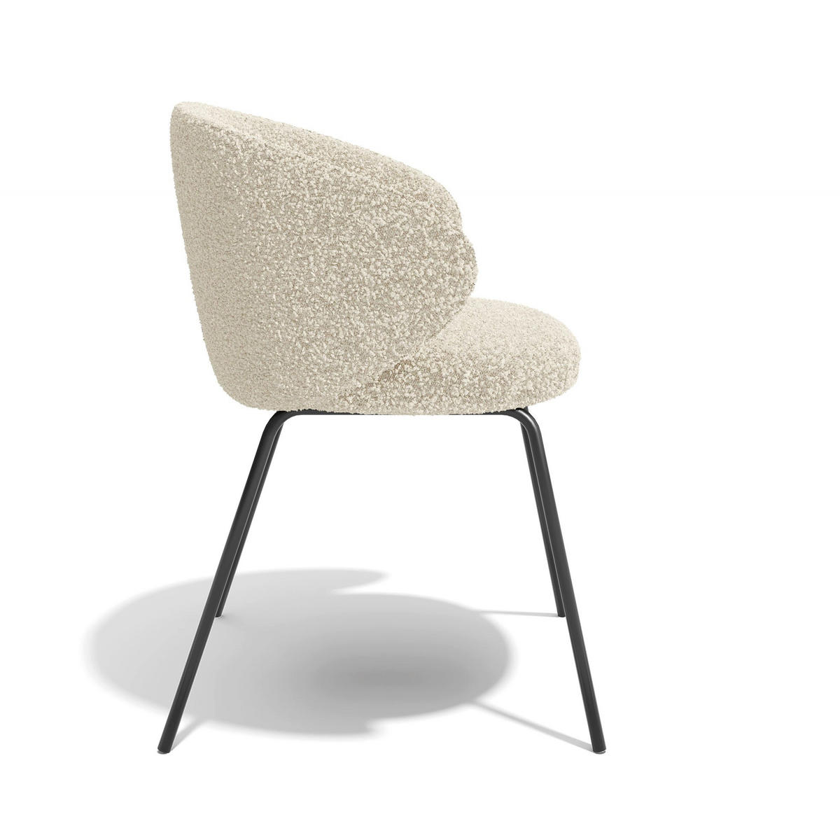 ESSZIMMERSTUHL Bouclé-Stoff Creme 53.5cm - Creme, Textil (53.5/75/54cm) - Sia Home