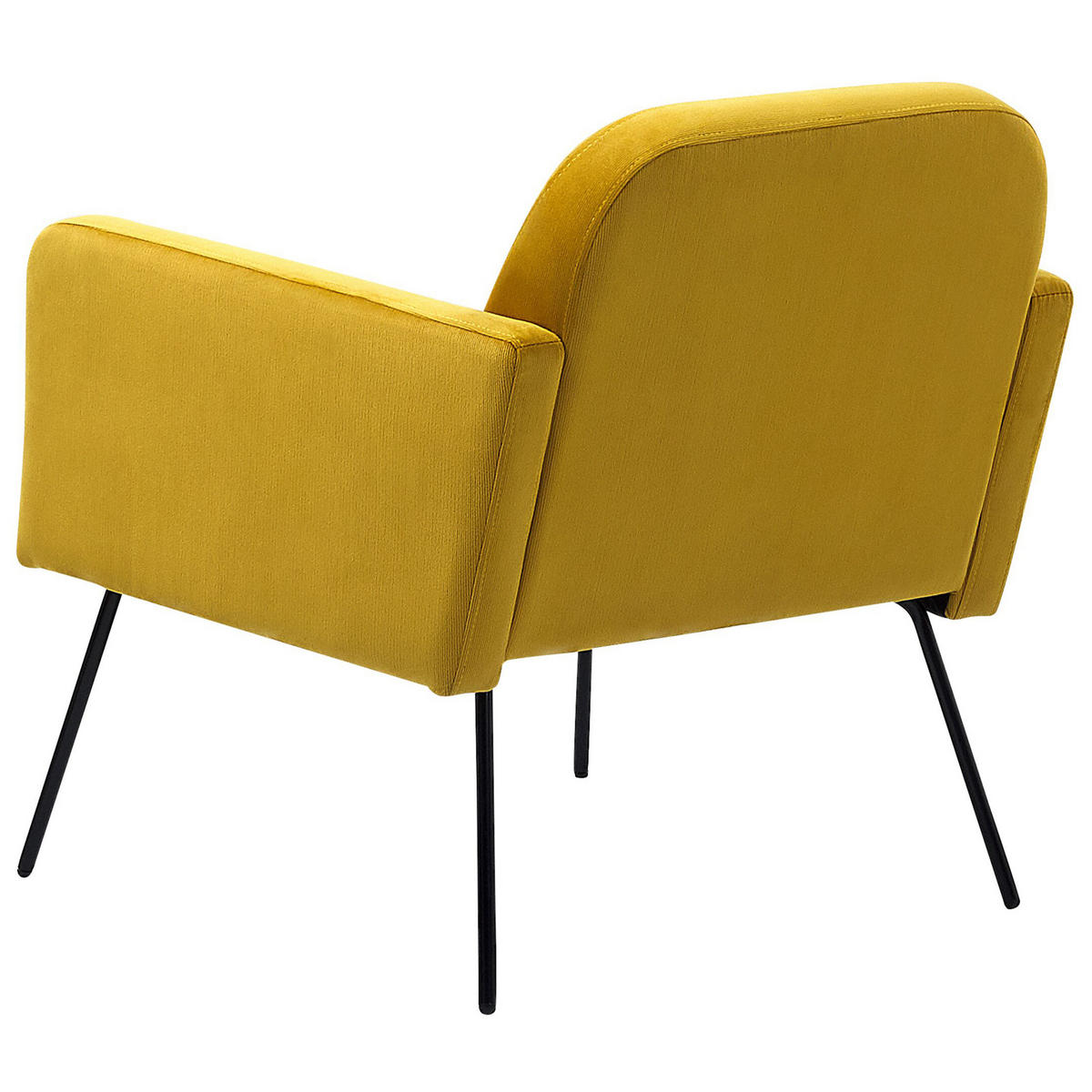 SESSEL Samtstoff Gelb Narken - Gelb, Textil/Metall (72/77/76cm) - Beliani