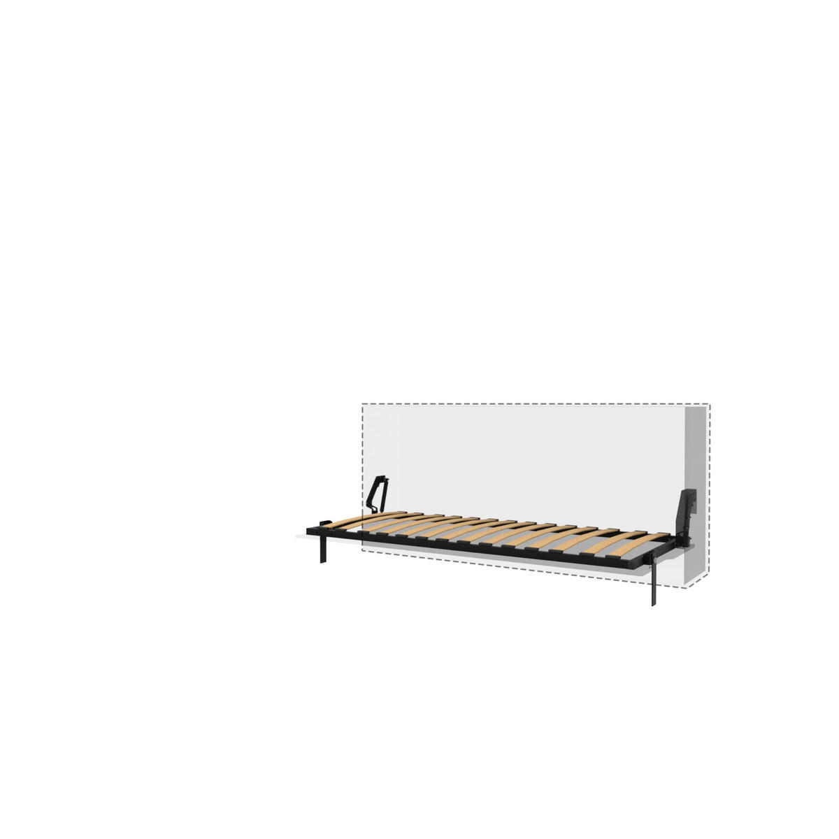 SCHRANKBETT Morphy Einbaubares 200x100 Horizontal - Weiß, Holz/Metall (200/100cm) - WallBedKing