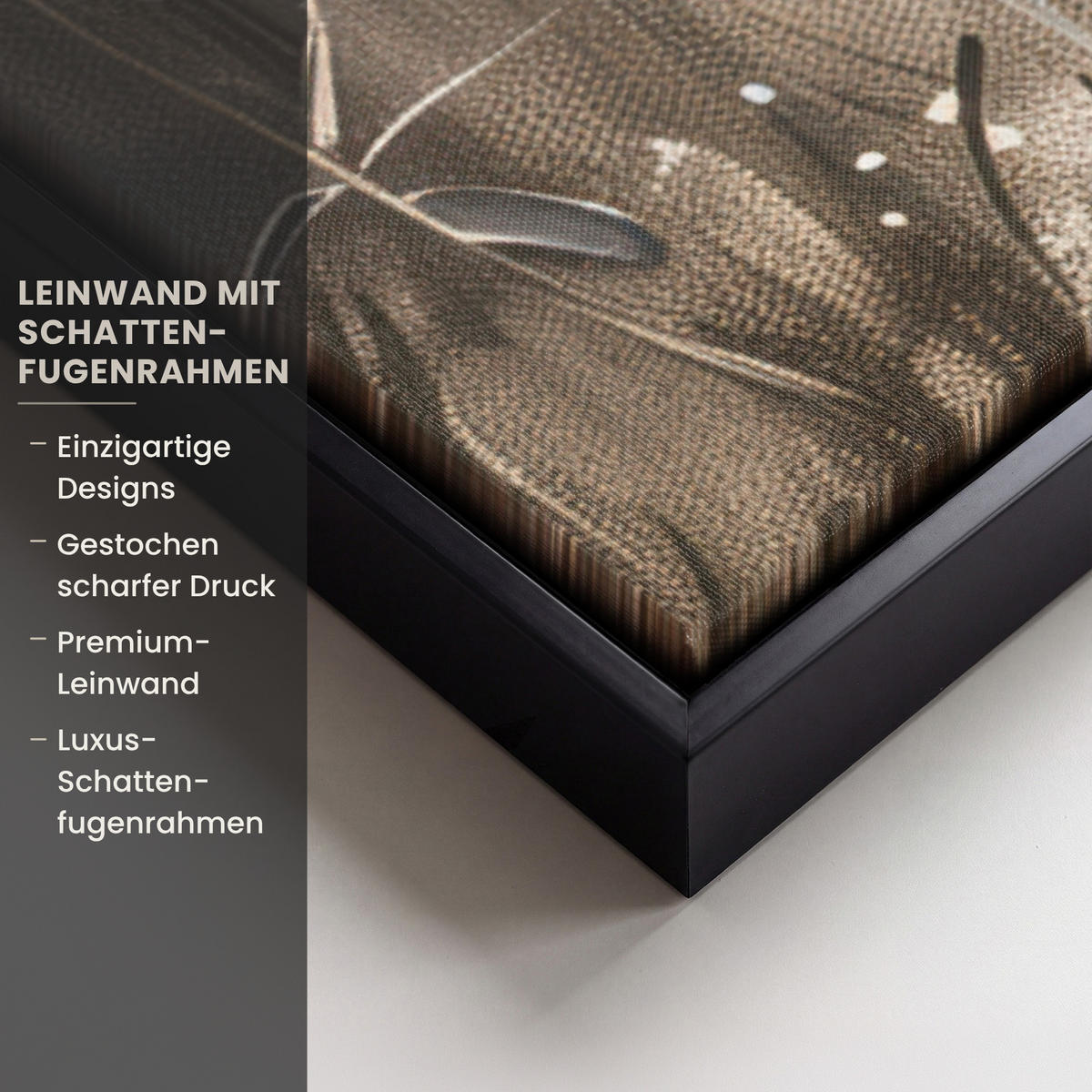LEINWAND Bilder mit Rahmen - Blumen - Rosa - Modern - Beige - 90x90 - Beige, Textil (90/90cm) - MuchoWow