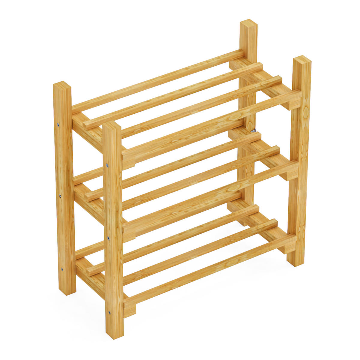 SCHUHREGAL Keuruu - Naturfarben, Holz (60/60/25cm) - [en.casa]