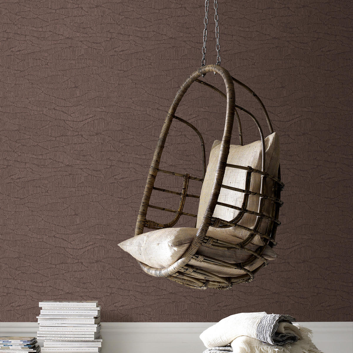 TAPETE Thya - Braun, Papier/Kunststoff (53/1000cm) - Superfresco Easy