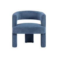 SESSEL mit gerader Rückenlehne - 1 Person - Stoff - Blau - - Blau, Textil (66/75/63cm) - Vente-Unique