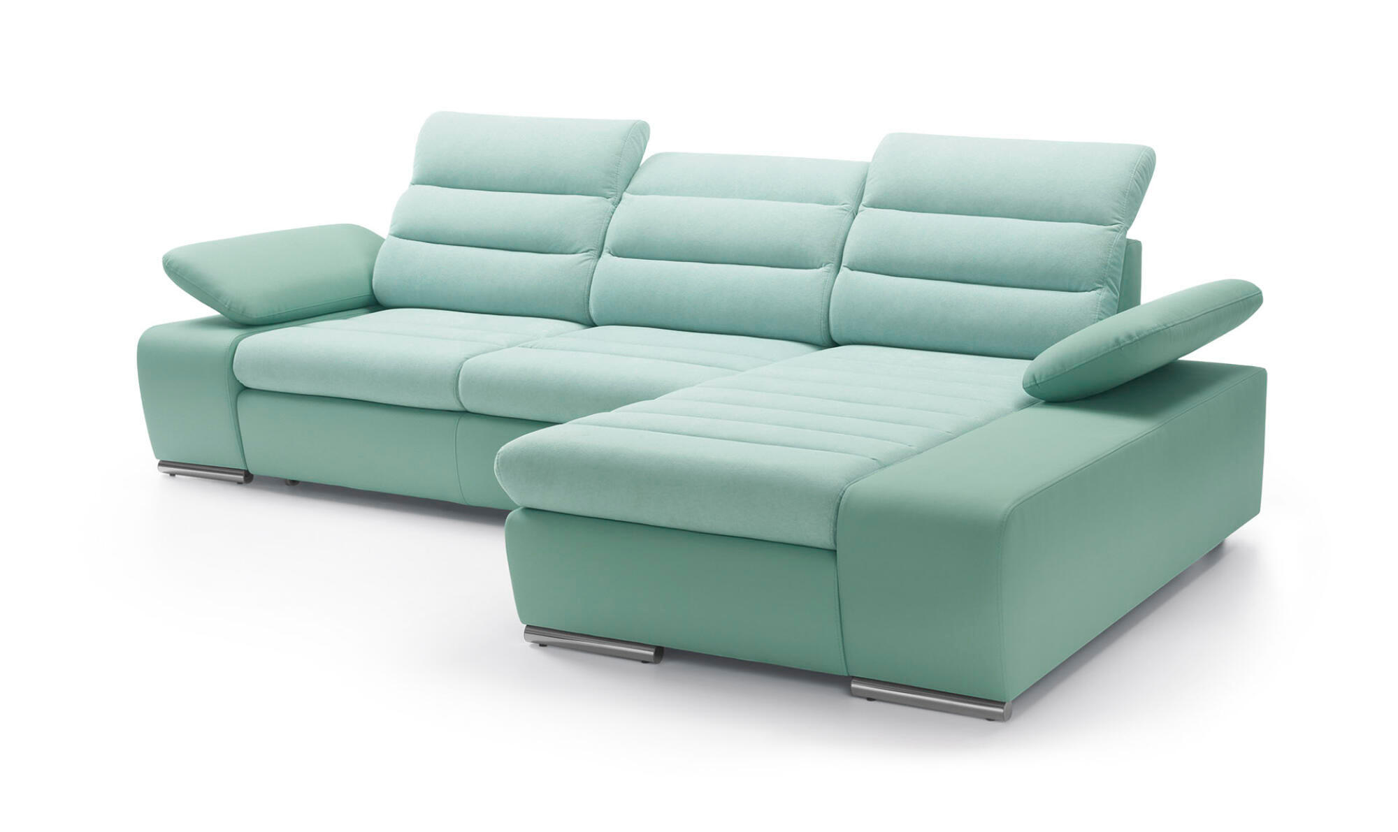 ECKSOFA KORFU Grün 282x194x100 cm - Grün, Textil (282/194cm) - FURNLUX