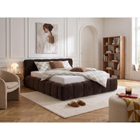 POLSTERBETT Miley Braun 200/200 cm Samt mit Bettkasten - Braun, Holz/Textil (200/200cm) - wonello