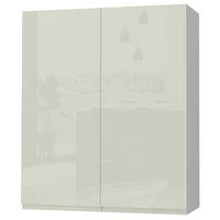 HÄNGESCHRANK Florence W4/80 Grau / RAL 1013 perlweiß HG 80 / 32,5 / 96cm - Weiß Hochglanz/Grau, Holz/Holzwerkstoff (80/96/32.5cm) - Feldmann-Wohnen