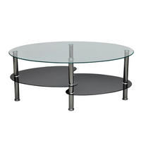 COUCHTISCH 90/45/43 cm aus Hartglas, Metall Schwarz 3-Etagen-Design - Schwarz, Glas (45/90/43cm) - vidaXL