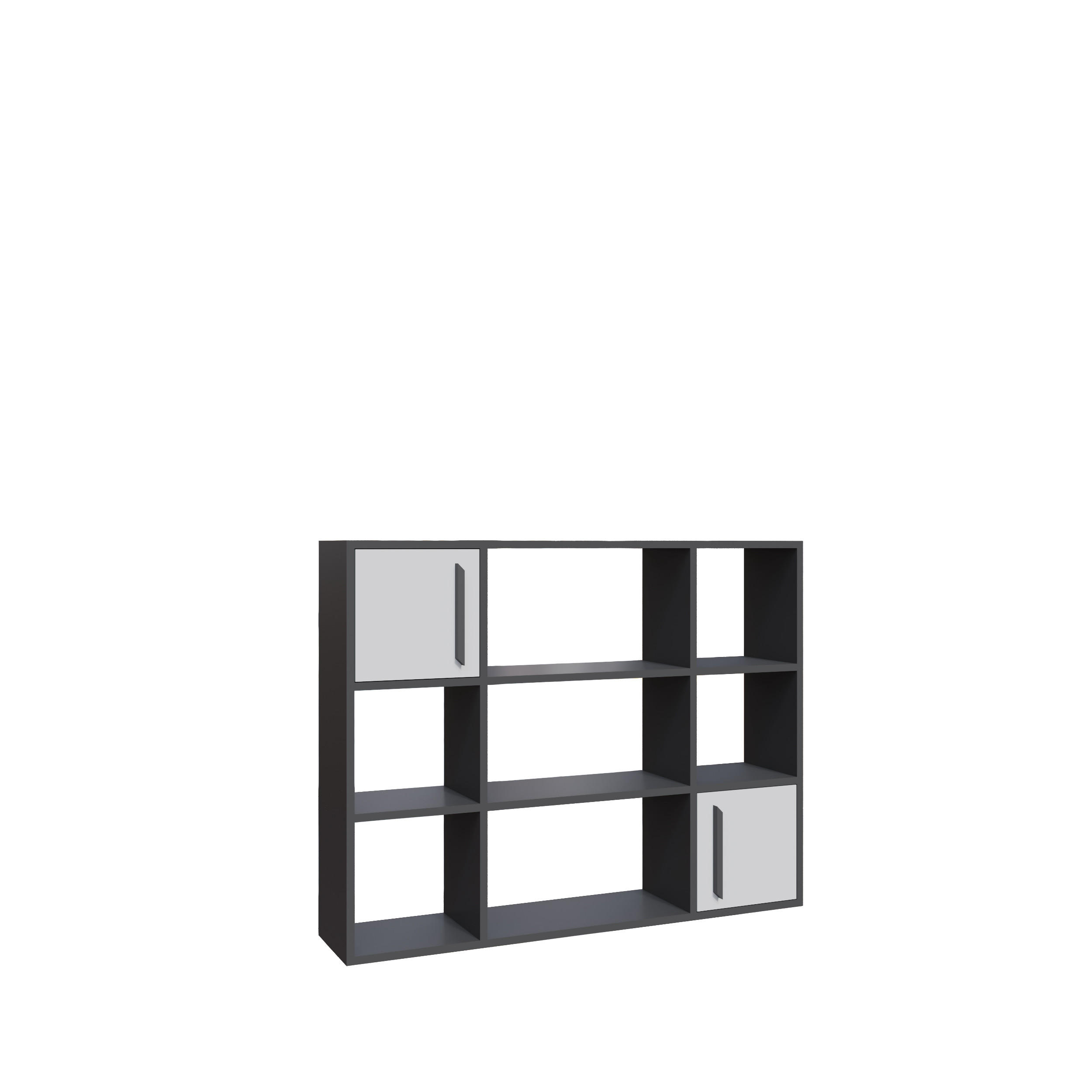 Decorotika Bücherregal Weiß, Grau 25.4x94x120 cm
