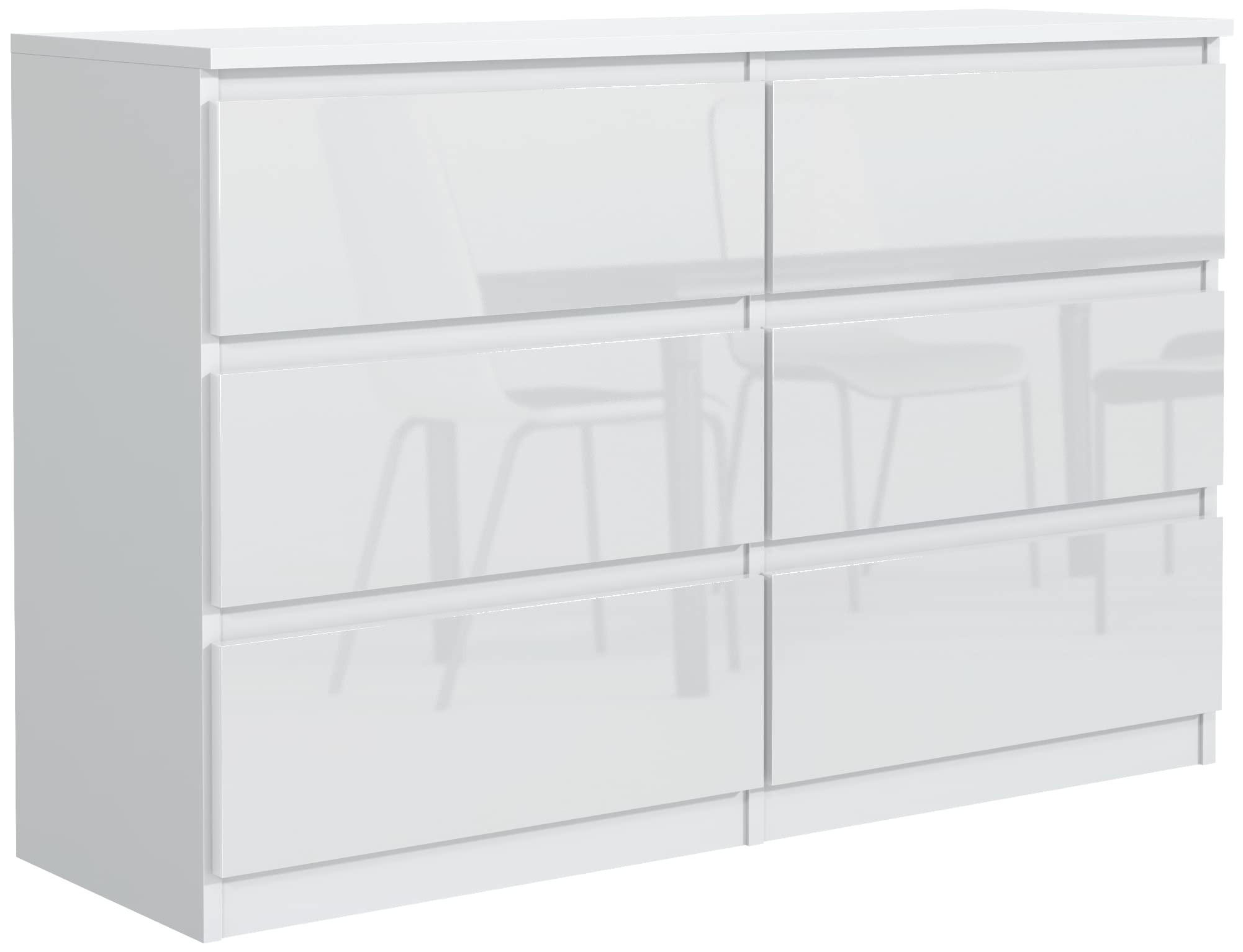 Mobelsta Kommode Weiß Hochglanz 120x78.5x39 cm