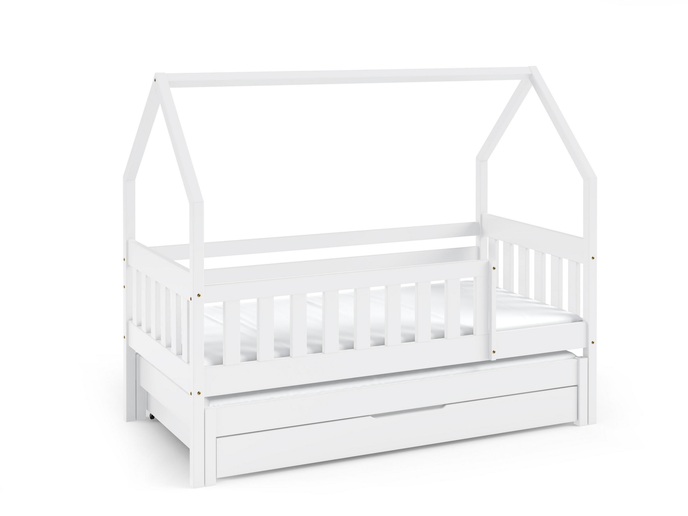 KINDERBETT BAMBINA mit Bettkasten 80x160 cm Weiß - Weiß, Holz (80/160cm) - MASSENO