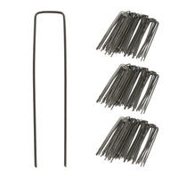 ERDANKER Anthrazit 150er-Set Stahl U-Form 15 cm - Anthrazit, Metall (3/15/0.2cm) - Relaxdays