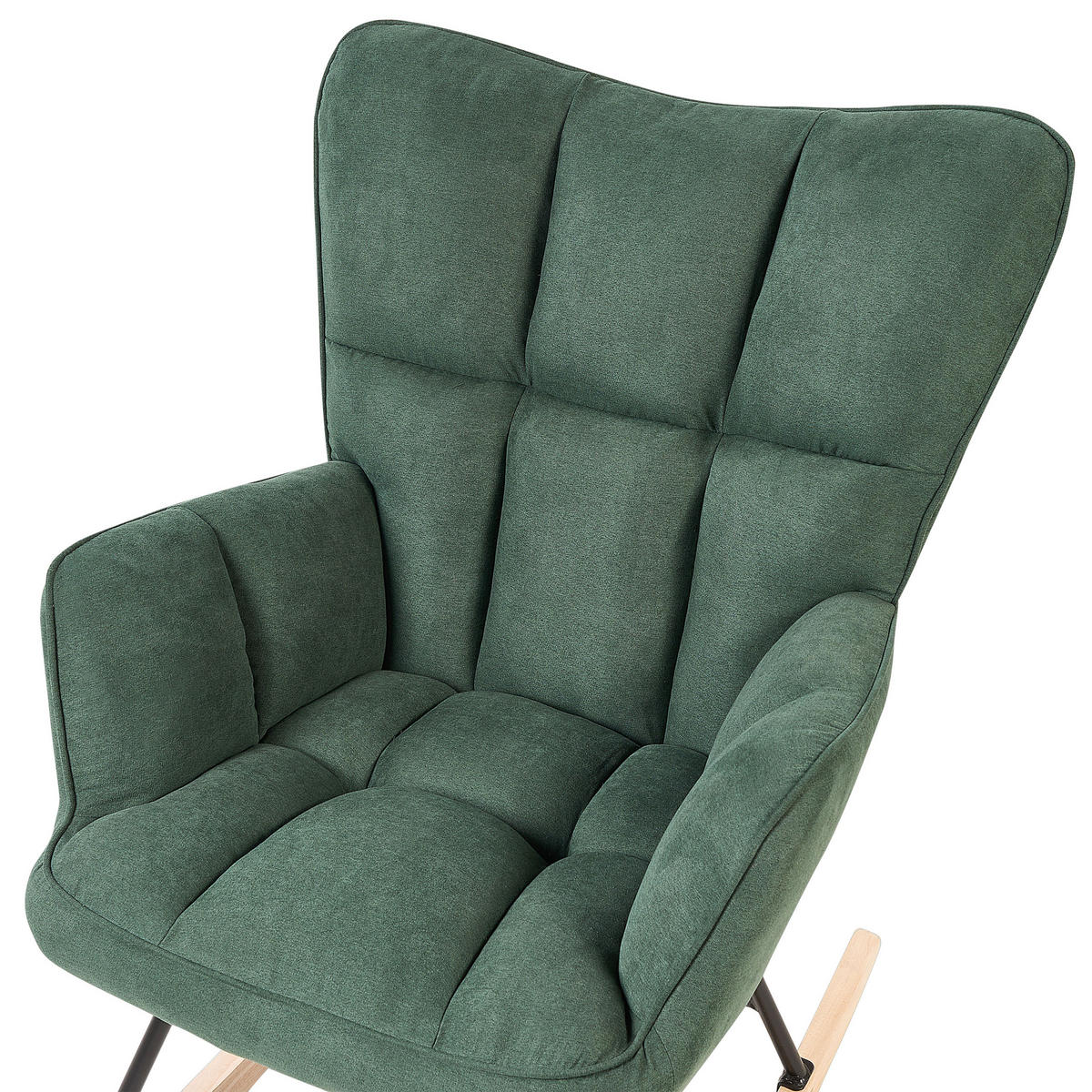 SCHAUKELSESSEL Stoff Grün Oulu - Grün, Textil/Metall (71/108/83cm) - Beliani