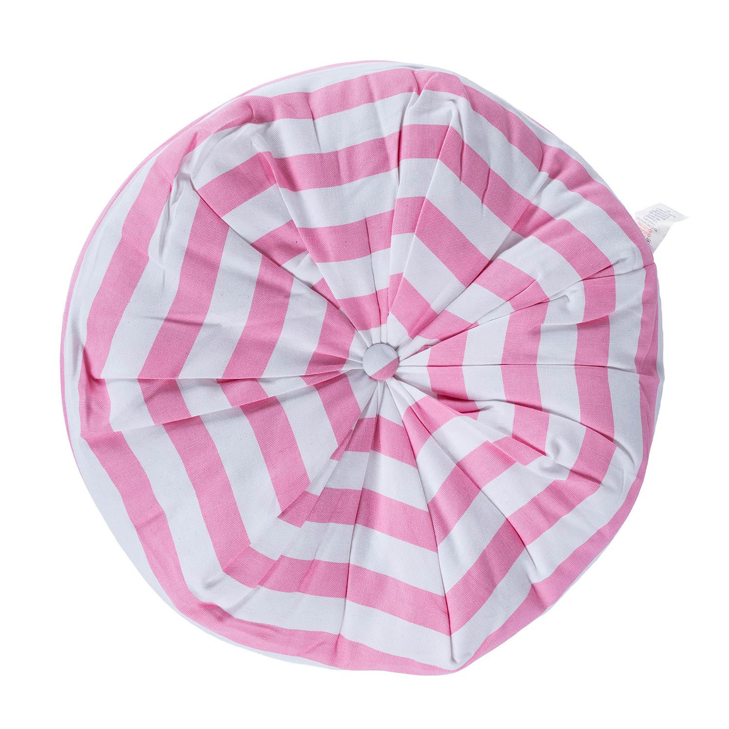 BODENKISSEN rund, rosa-weiß gestreift, Ø 40/15 cm - Rosa, Textil (40/40/15cm) - Homescapes
