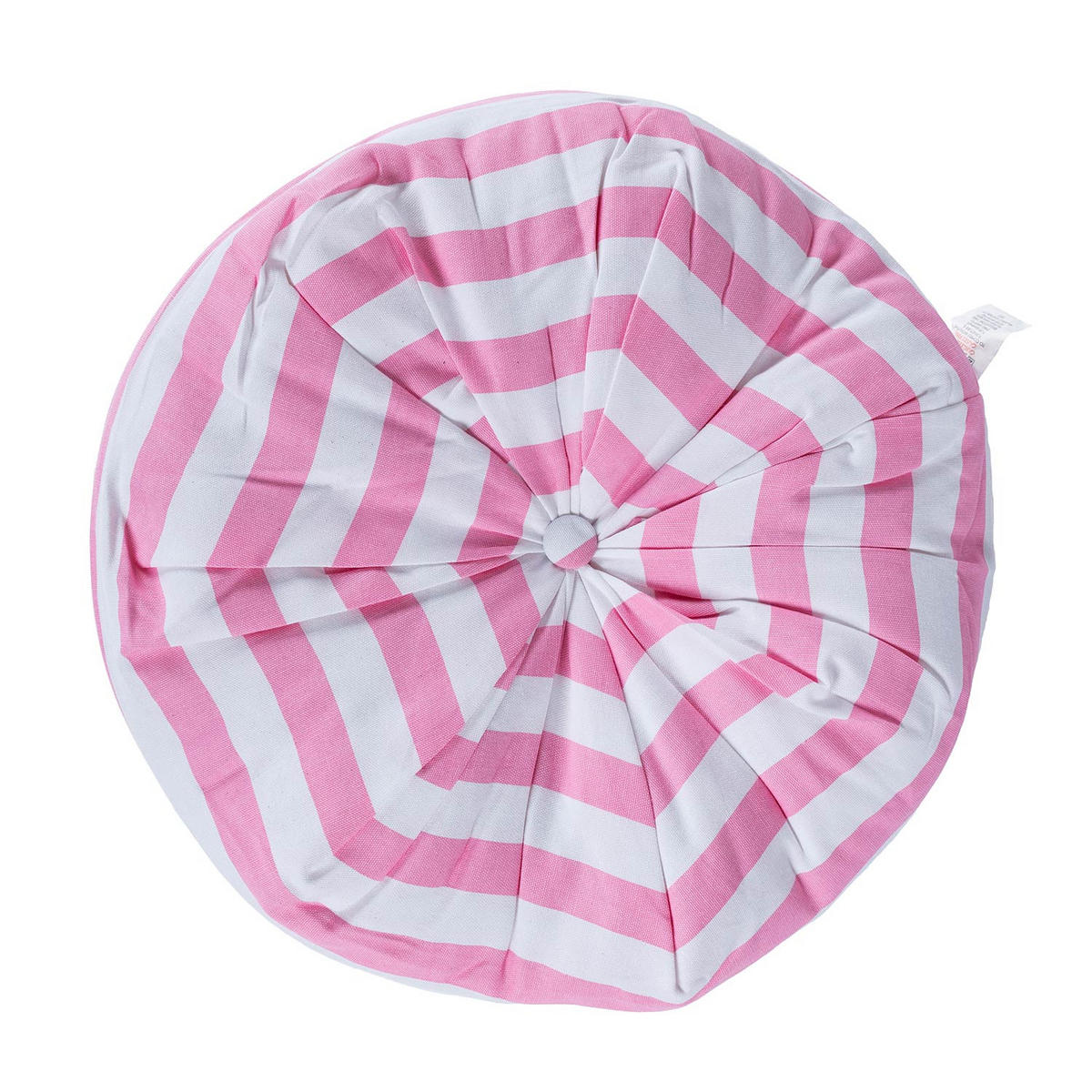 BODENKISSEN rund, rosa-weiß gestreift, Ø 40/15 cm - Rosa, Textil (40/40/15cm) - Homescapes