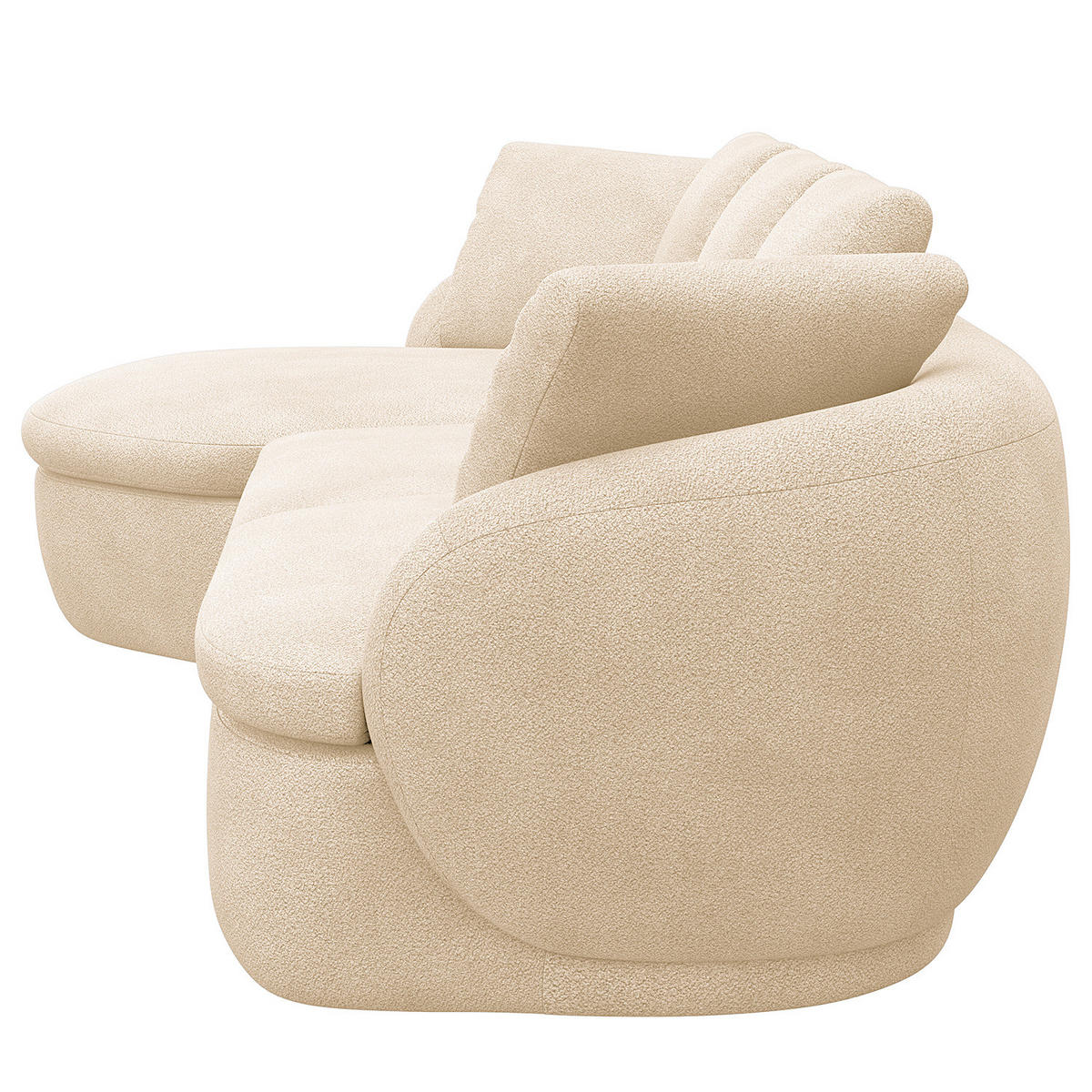 ECKSOFA mit Longchair - Beige/Schwarz, Kunststoff/Textil (276/146cm) - home24