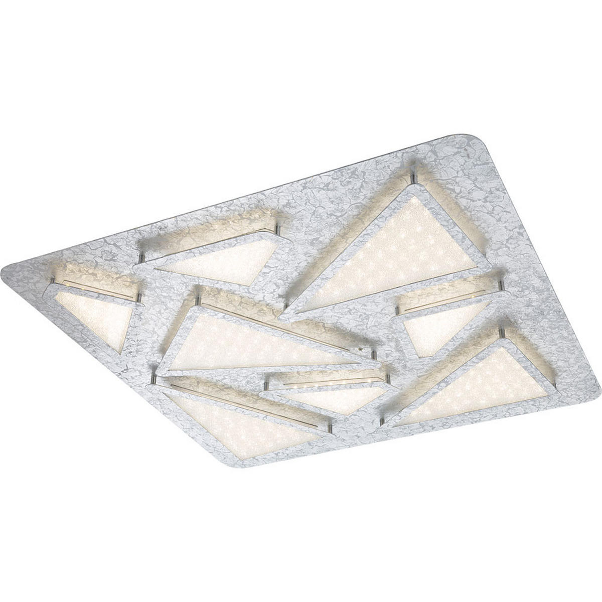 LED DECKENLEUCHTE ALEXIUS Silber Kristalloptik - Silberfarben, Metall (60/60/5.4cm) - Globo Lighting