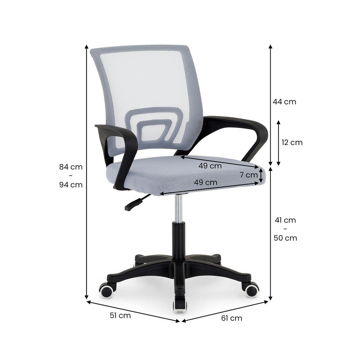 BÜRODREHSTUHL PHOENIX grau - Grau, Textil (61/94/51cm) - IDIMEX