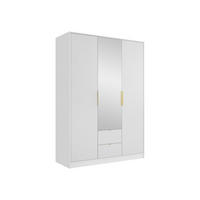 DREHTÜRENSCHRANK Tireno 2D - Goldfarben/Weiß, Holzwerkstoff/Metall (151/216/60cm) - MIRJAN24