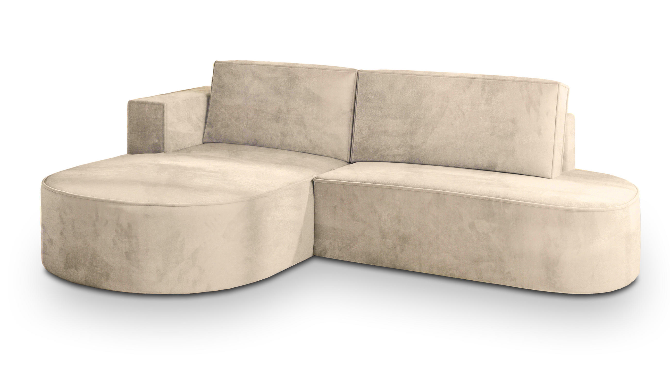 ROHOVÁ SEDAČKA CORTIO krémová - šedá/krémová, dřevo/textil (265/174cm) - MASSENO