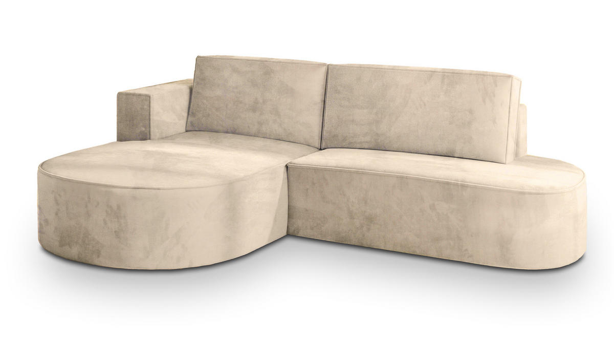 ROHOVÁ SEDAČKA CORTIO krémová - šedá/krémová, dřevo/textil (265/174cm) - MASSENO