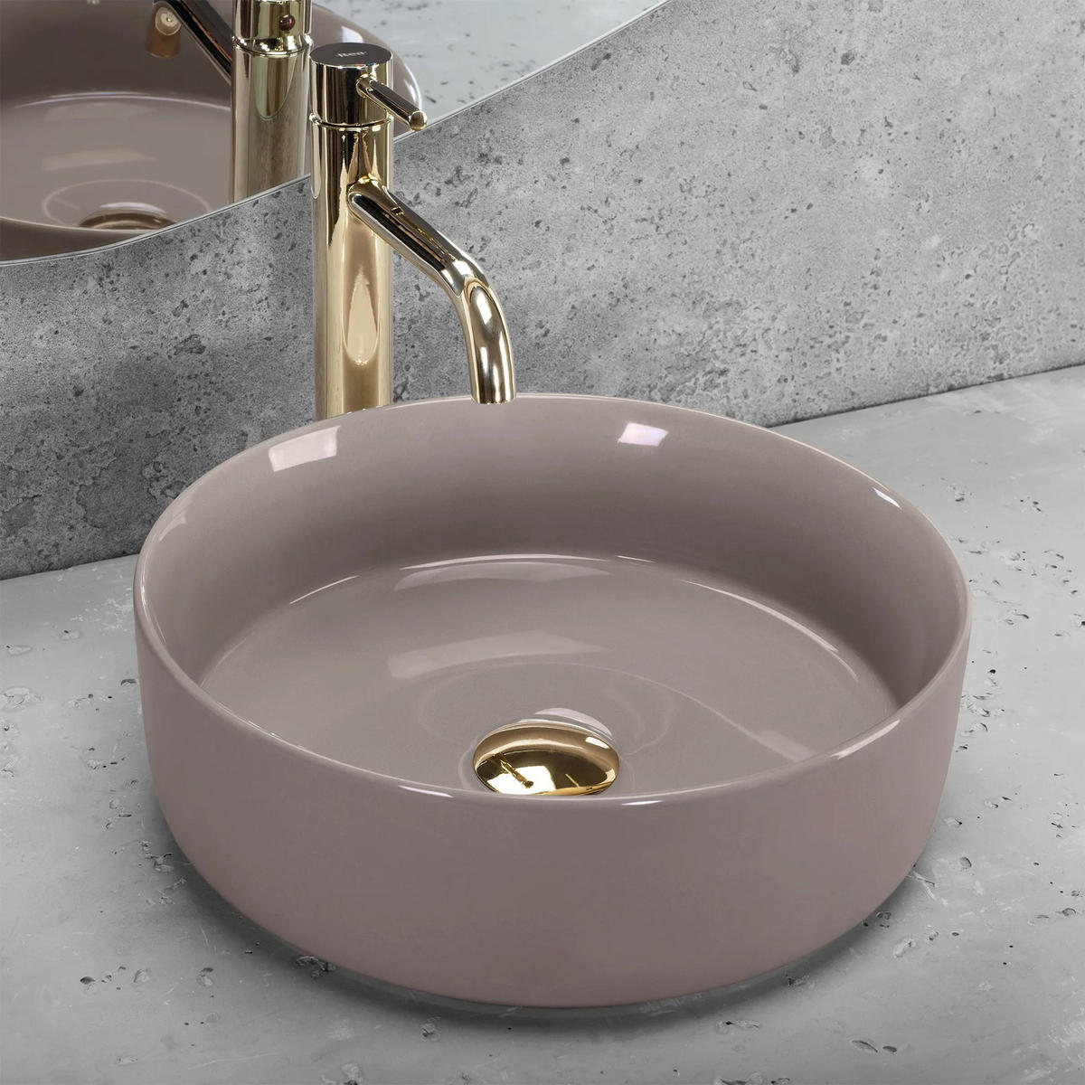 AUFSATZWASCHBECKEN Rea Sami Beige Shiny - Beige, Keramik (36/11.5/36cm) - REA