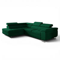ECKSOFA Jade Mit Schlaffunktion - Dunkelgrün, Holzwerkstoff/Textil (202/275cm) - Fun Möbel