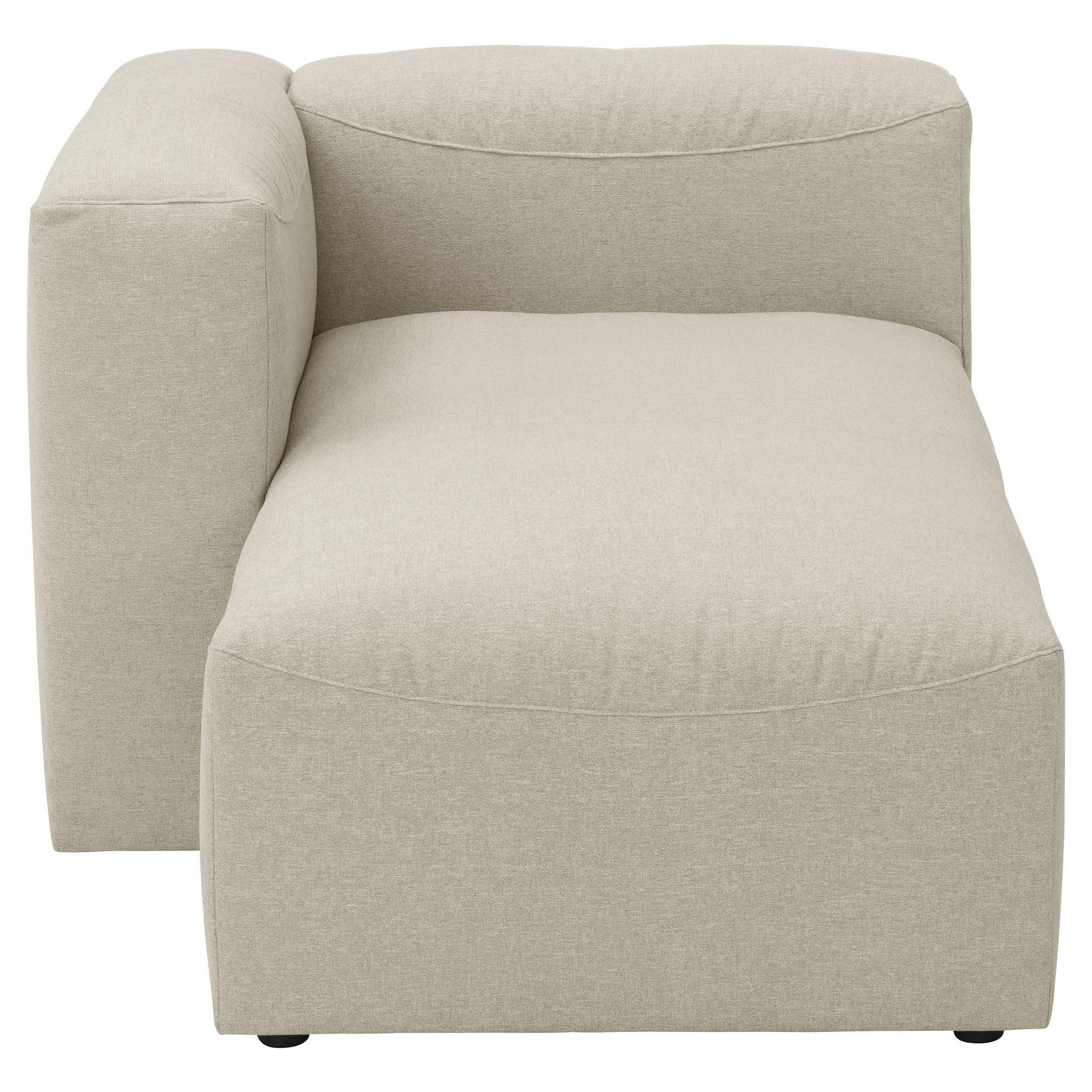 LONGCHAIR Armlehne links Kattrina Flachgewebe creme - Creme, Kunststoff (100/73/160cm) - 58aufmkessel