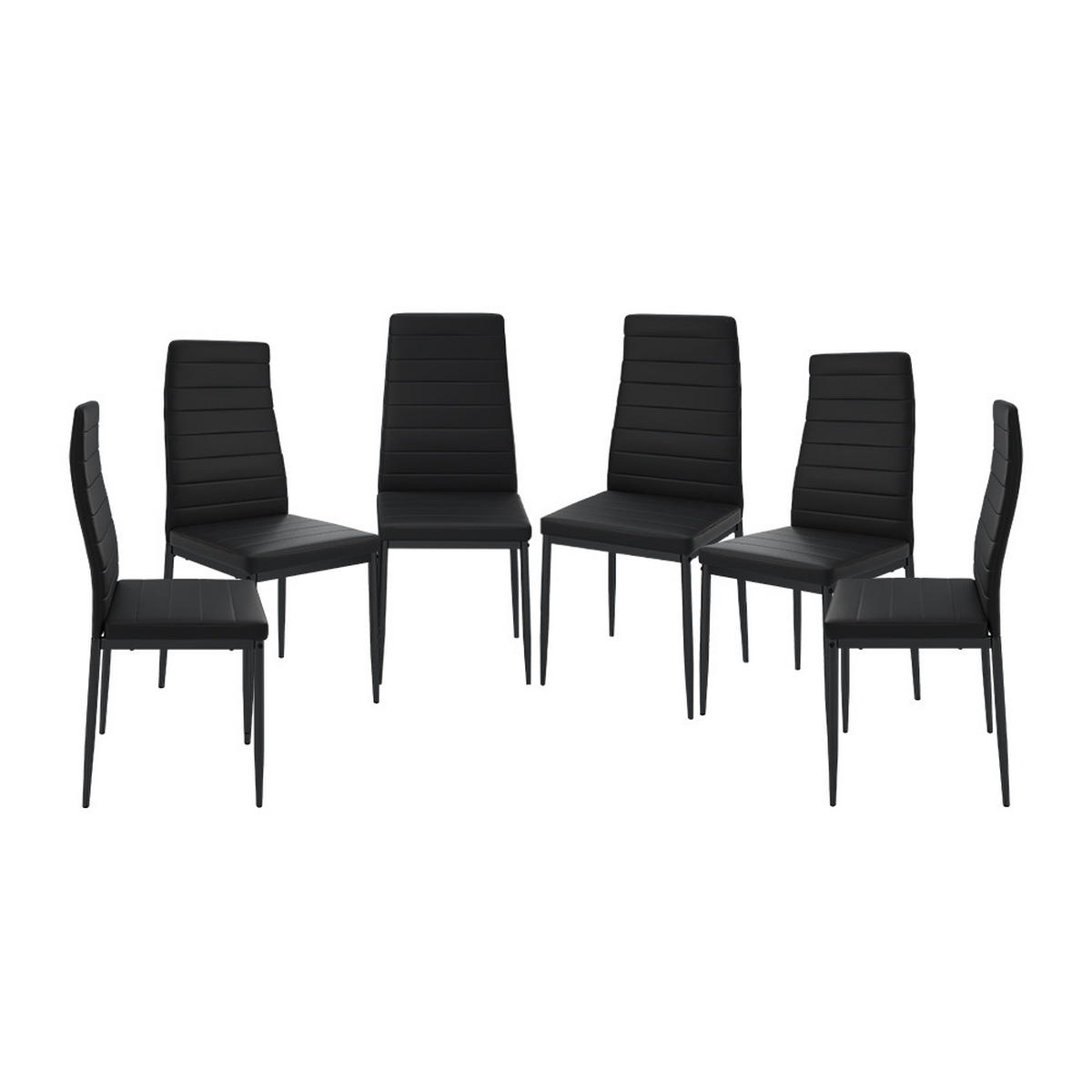 ESSZIMMERSTUHL Grand Schwarz 42.5 x 48 cm 6er Set - Schwarz, Kunststoff (42.5/96/48cm) - Vicco