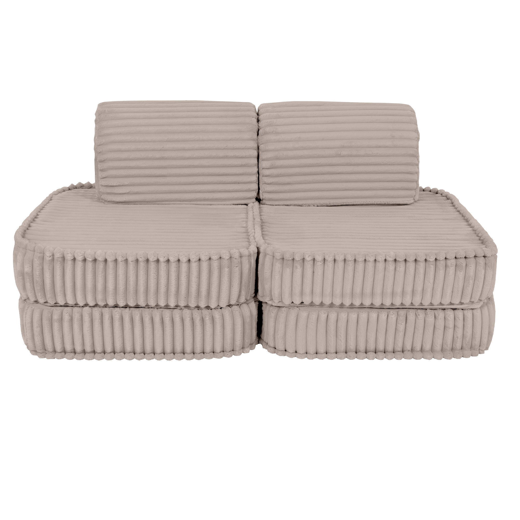 KINDERSOFA, Pocket Basic, Churros, Kieselbeige - Trüffeleichefarben, Textil (120/25/60cm) - MeowBaby
