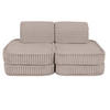 KINDERSOFA, Pocket Basic, Churros, Kieselbeige - Trüffeleichefarben, Textil (120/25/60cm) - MeowBaby