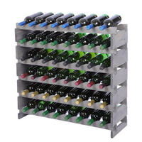 WEINREGAL VINOTECA FLEX PRO HxBxT 79x84x28cm 48 Flaschen auf 6 Ebenen Grau - Grau, Holz (84/79/28cm) - PROREGAL