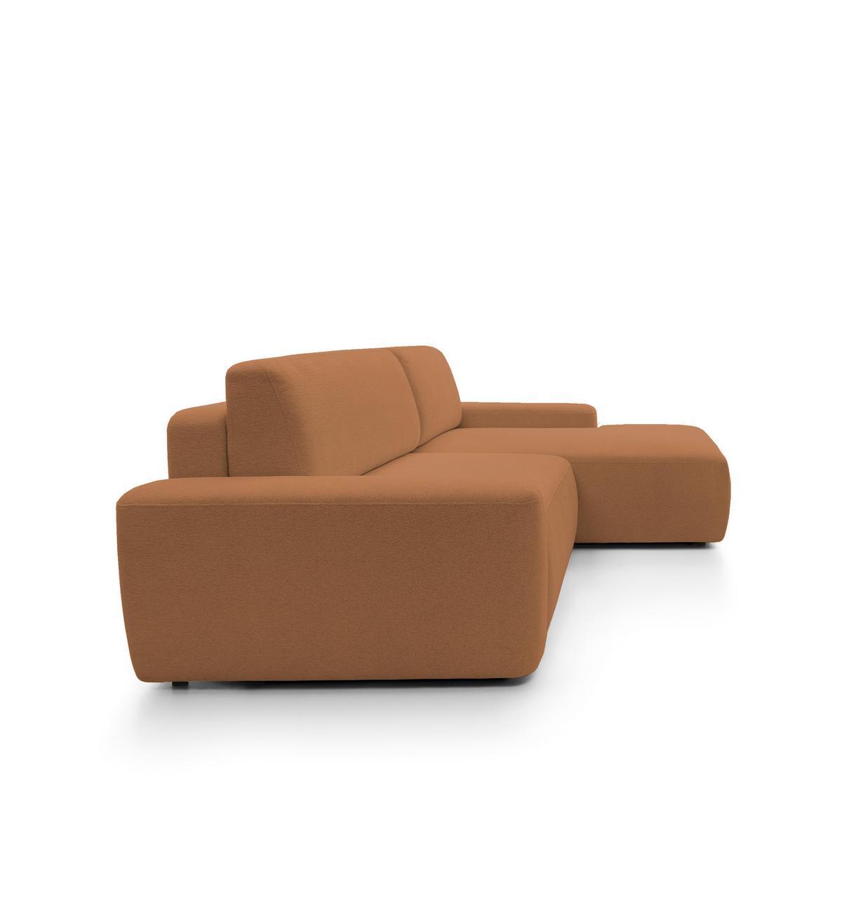 ECKSOFA BOULI 4-Sitzer Polstersofa Raven mit Schlaffunktion 130x210 cm Bettzeugablage 264x162x82 cm rechts, Farbe: Orange​ - Orange, Holz/Textil (264/162cm) - DomoHome