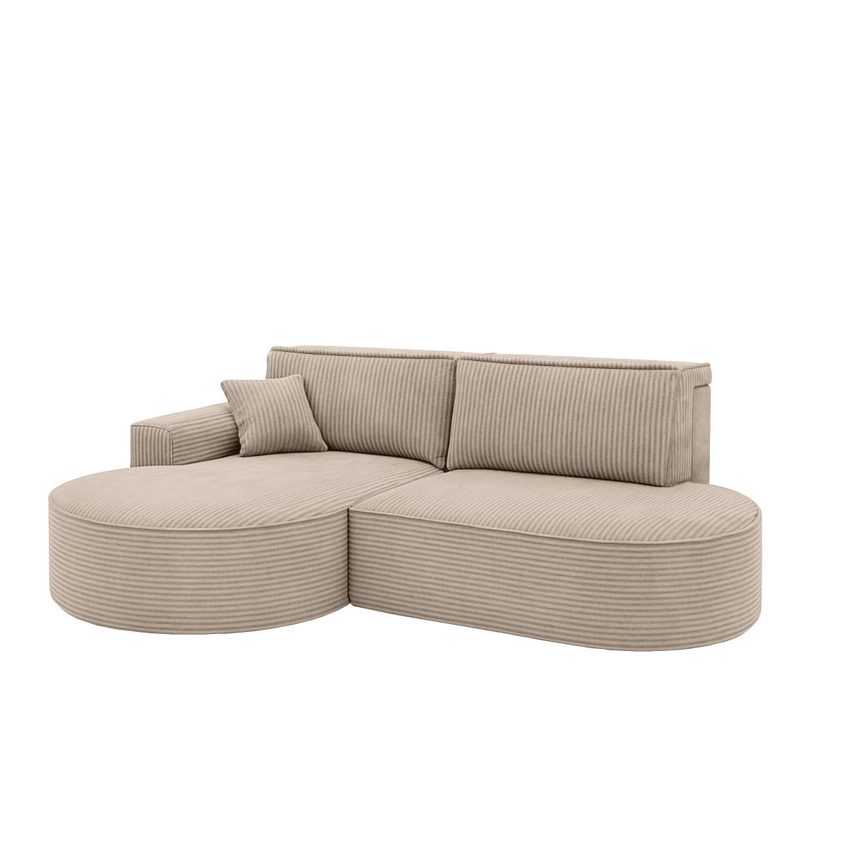 ECKSOFA Modena Pro - Komfort Und Stil Stoff Poso Dunkelbeige Links - Sandfarben, Holz (179/278cm) - Kaiser Möbel