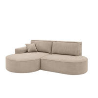 ECKSOFA Modena Pro - Komfort Und Stil Stoff Poso Dunkelbeige Links - Sandfarben, Holz (179/278cm) - Kaiser Möbel