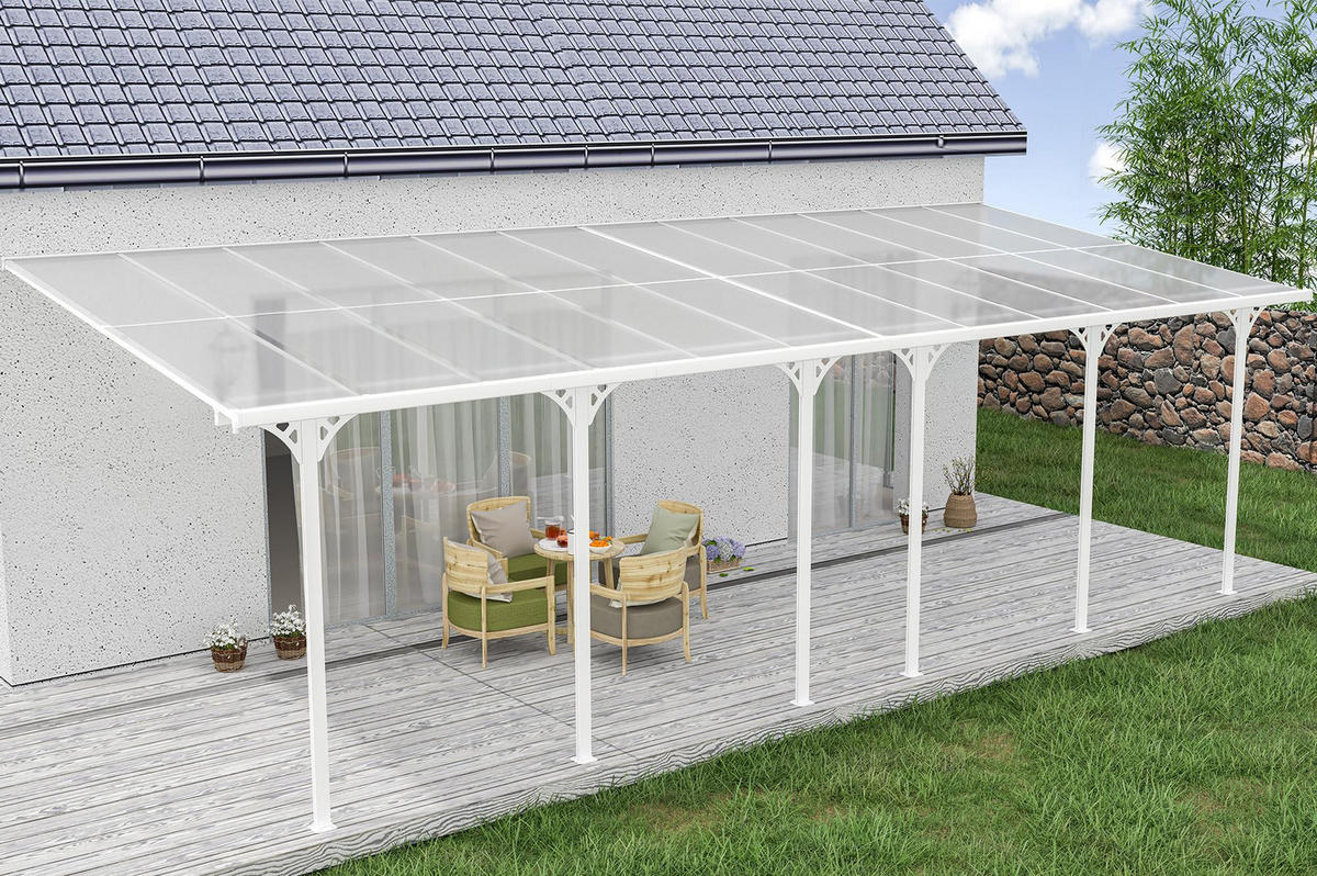 PERGOLA / CARPORT Kleo Weiß 8m x 3m - Weiß, Metall (748/270/300cm) - Cazeboo