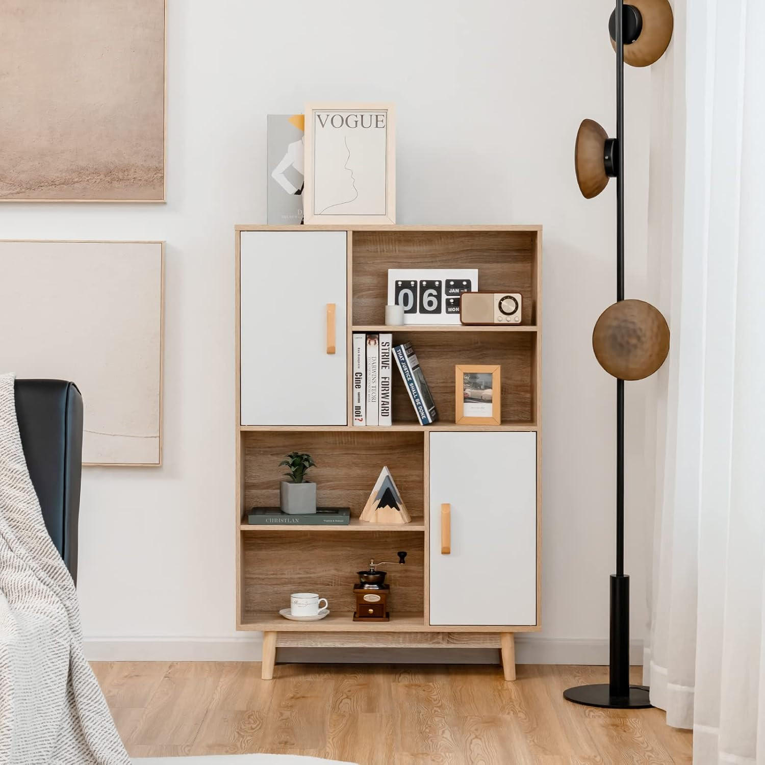 BÜCHERREGAL Weiß - Weiß, Holz (24/120/80cm) - COSTWAY