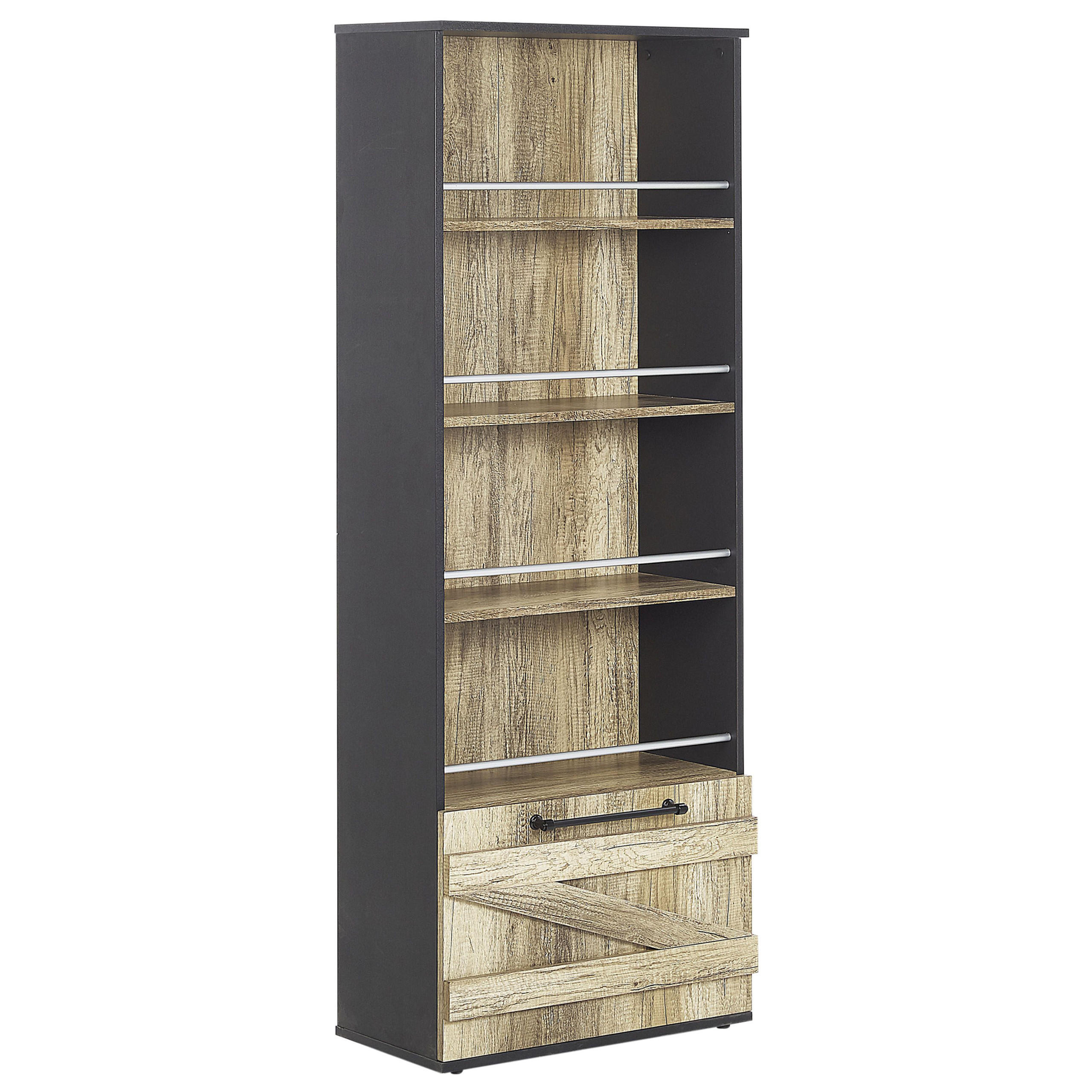 HYLLA 4 fack Salter - Ljusbrun, Träbaserade material (60/163/30cm) - Beliani