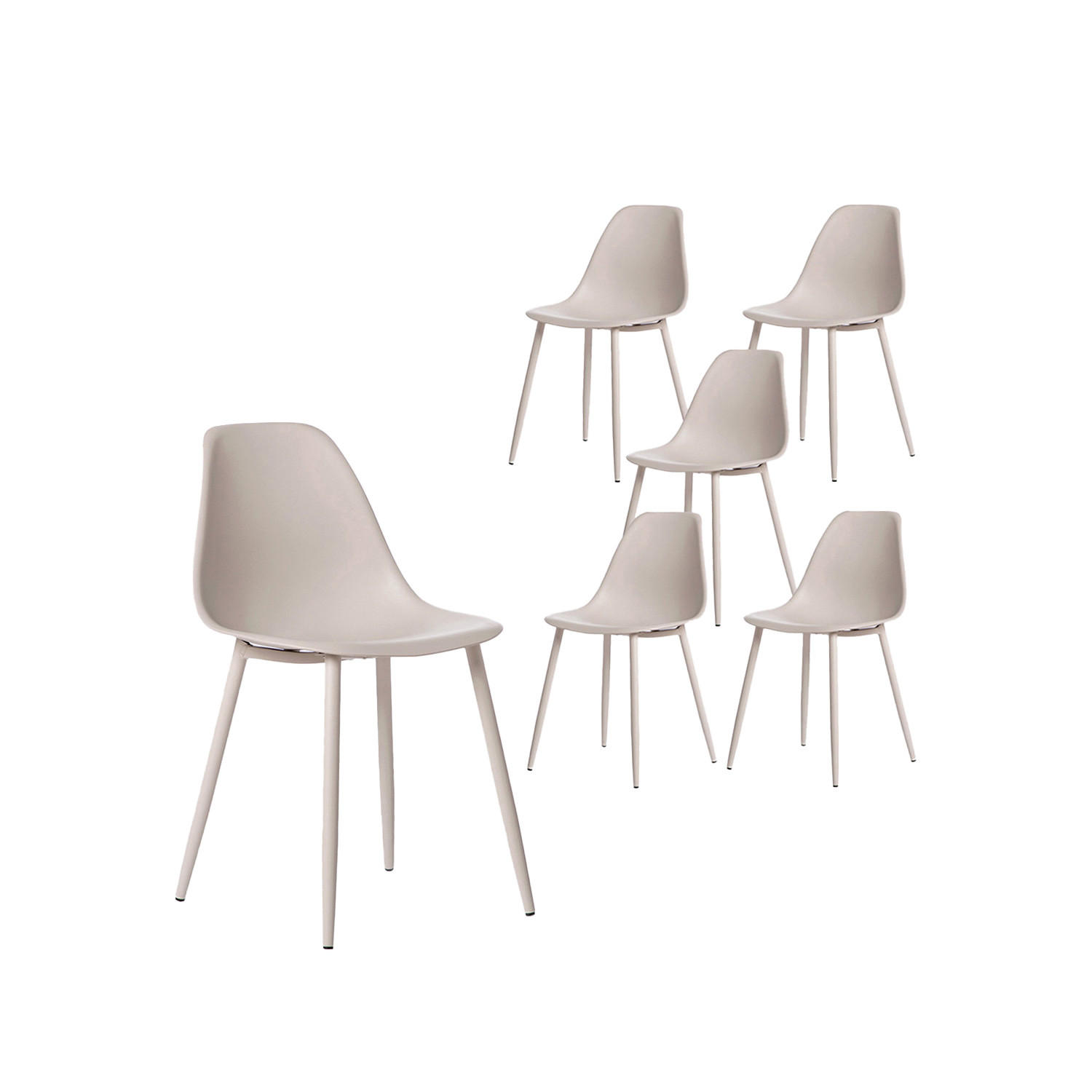 ESSZIMMERSTUHL Nina Beige 45 cm x 80 cm 6er-Set - Beige, Kunststoff (45/80/53cm) - Klast Home