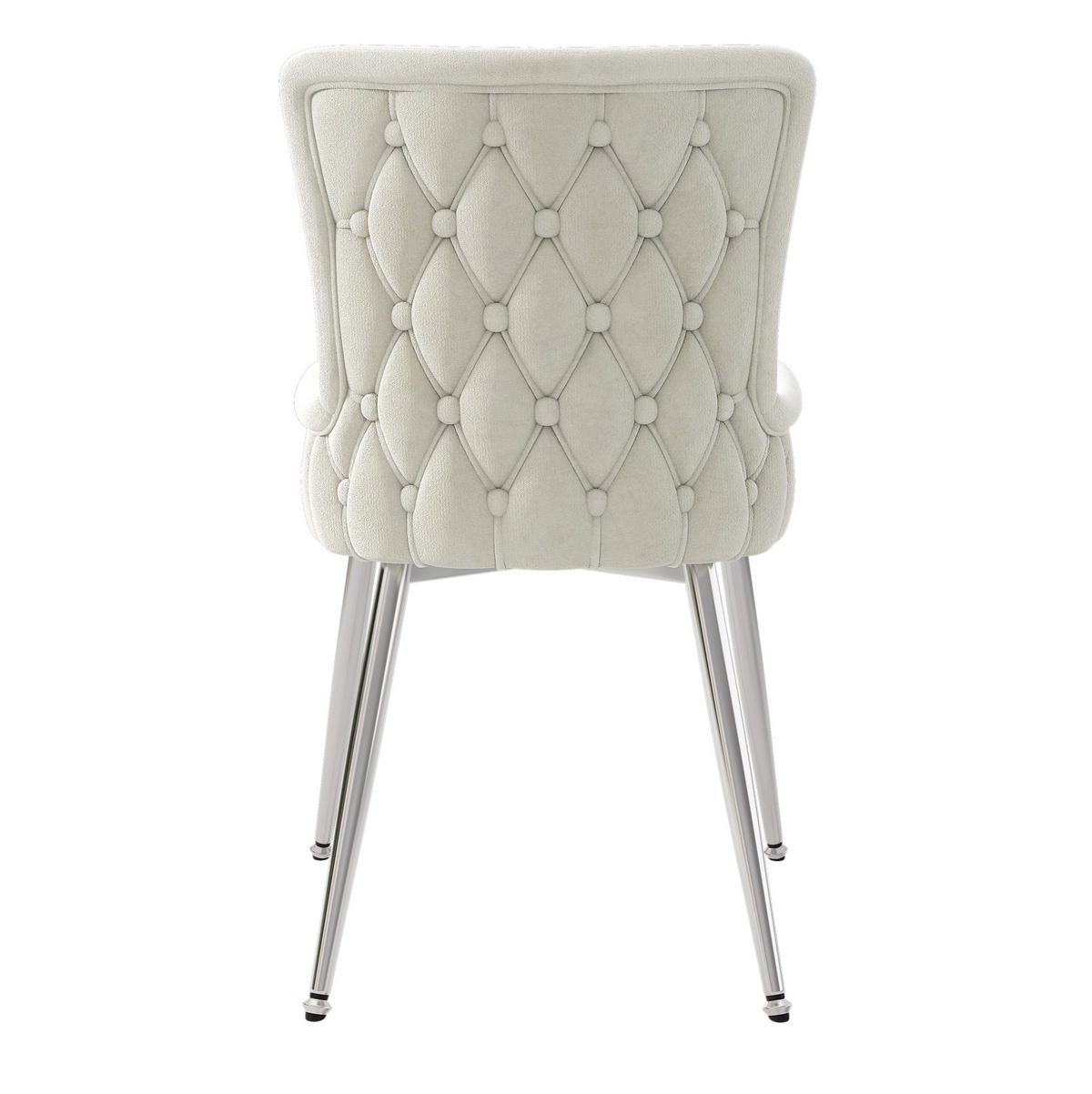 ESSZIMMERSTUHL 2er-Set Samt Beige mit Metallbeinen - Beige, Metall (47/85/49cm) - Meubliv