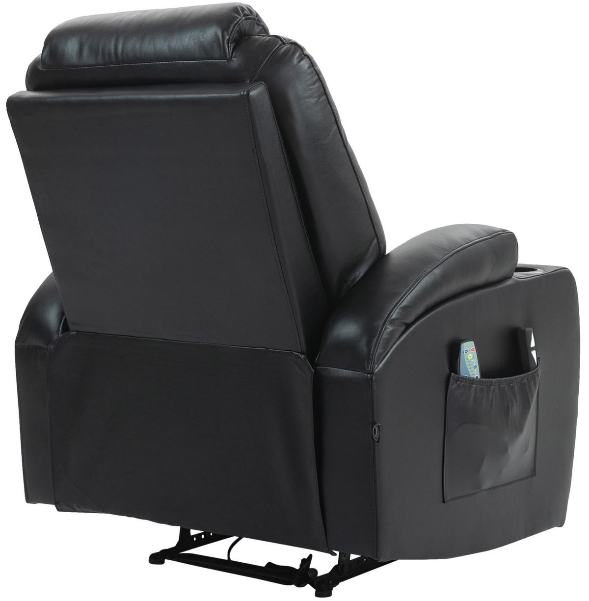 SESSEL Lederlook schwarz - Schwarz, Textil/Metall (83/105/94cm) - CLP