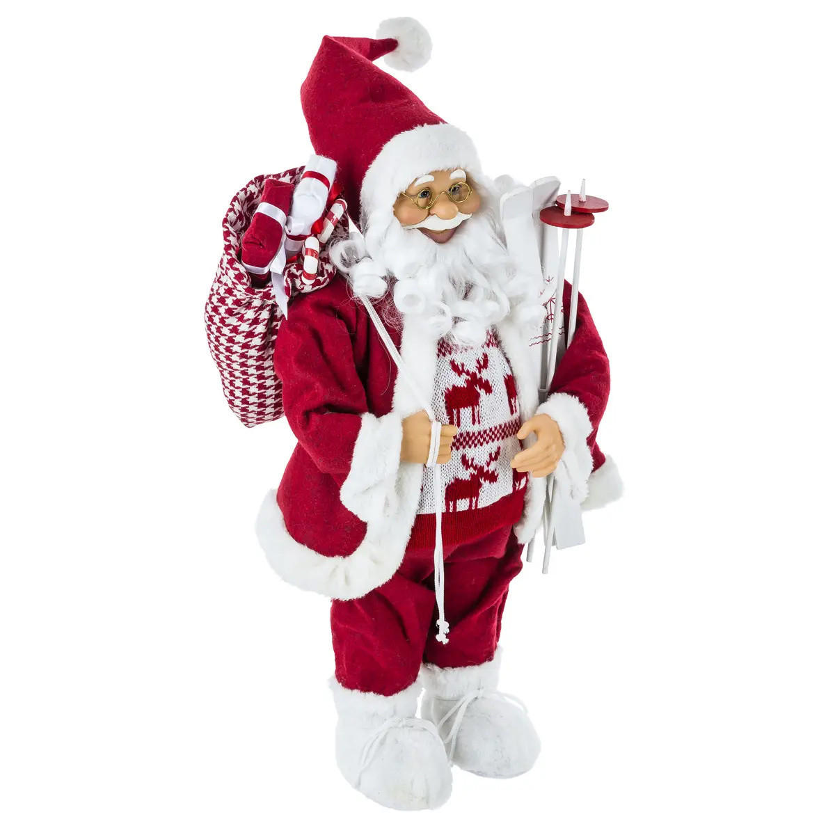 WEIHNACHTSFIGUR in einem Pullover 27/19/61 cm - Rot, Textil (19/61/27cm) - Atmosphera Createur d´interieur
