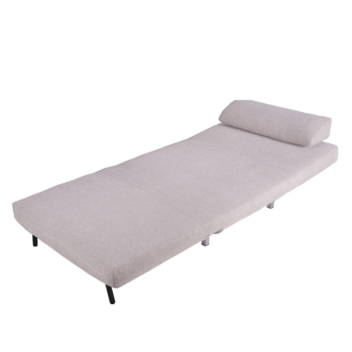 SCHLAFSESSEL - Beige/Silberfarben, Textil/Metall (92/78/85cm) - home24