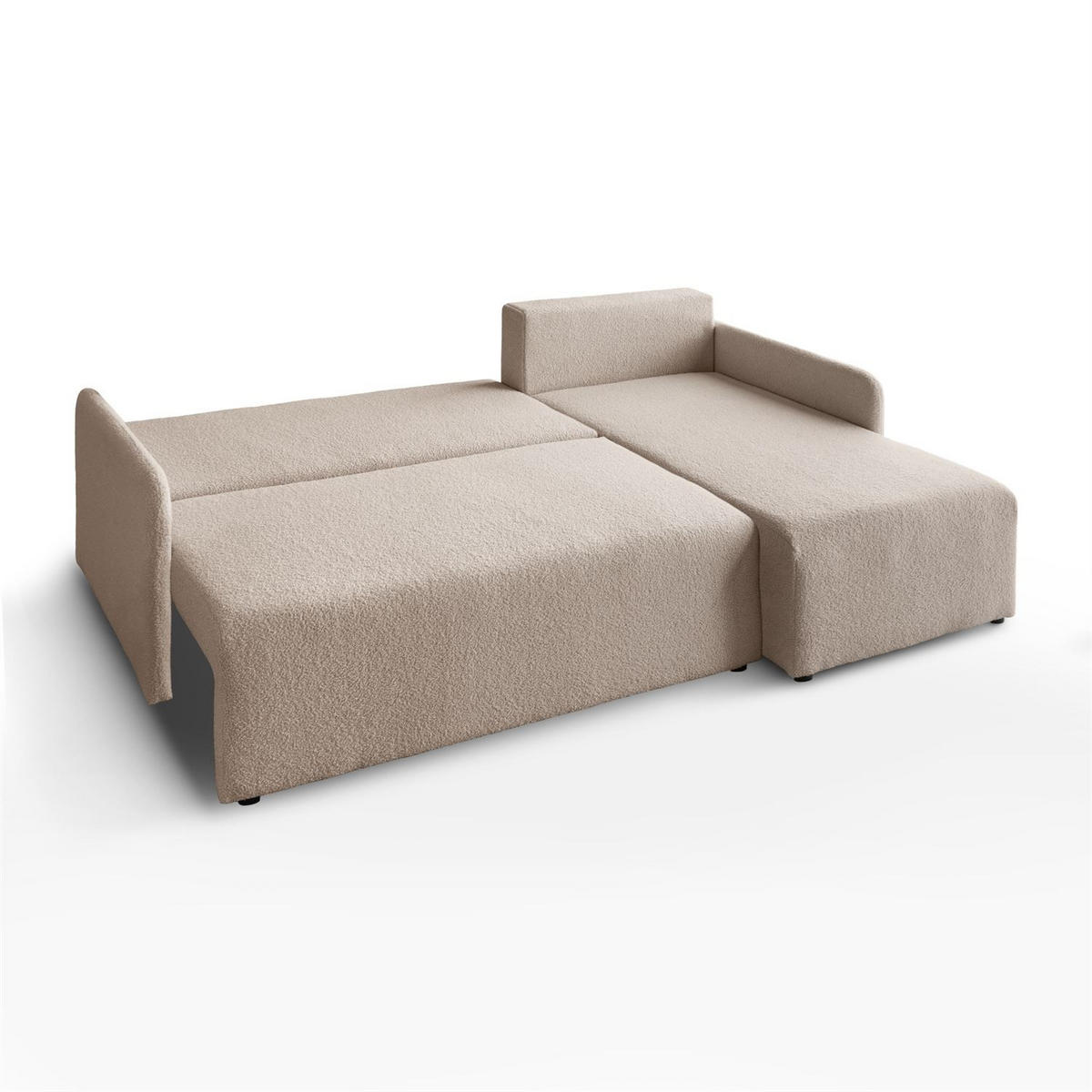 Ecksofa CUDDLE mit Schlaffunktion und Bettkasten, Quelle 05 - Beige, Textil (213/145cm) - Lookway